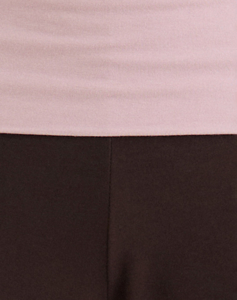 Image of Coreta Foldover Trouser in Bitter Chocolate and Light Lilac