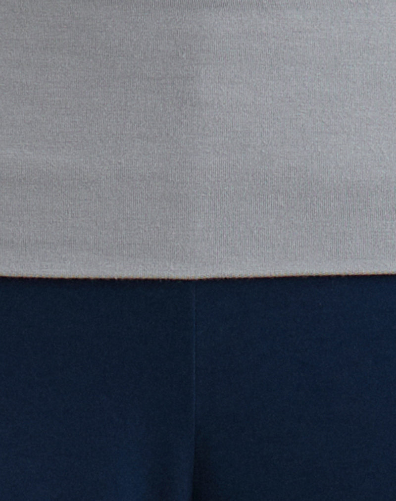 Image of Coreta Foldover Trouser in Navy Grey Combination