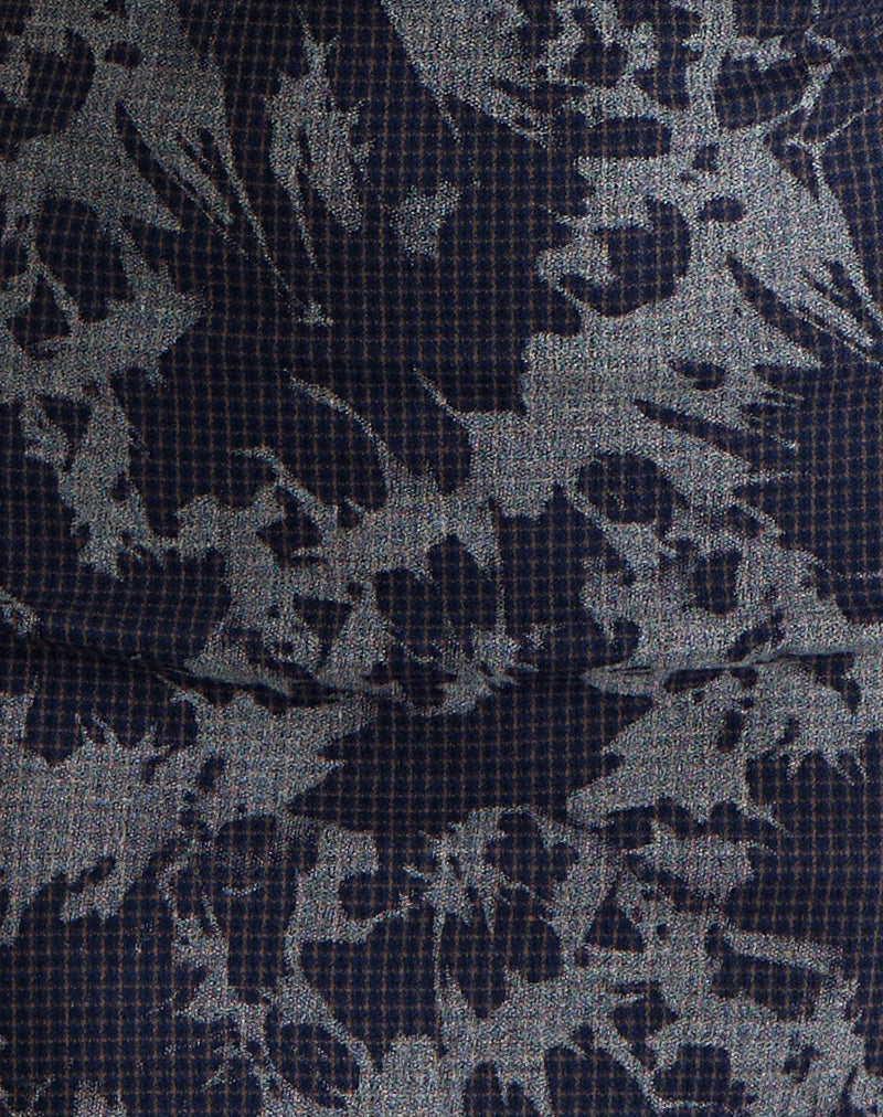 Image of Corla Mini Dress in Check Floral Blue