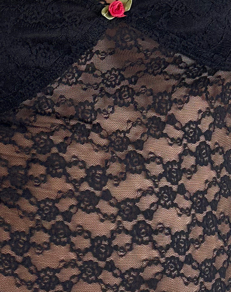 Image of Cornelia Top in Mari Lace Black