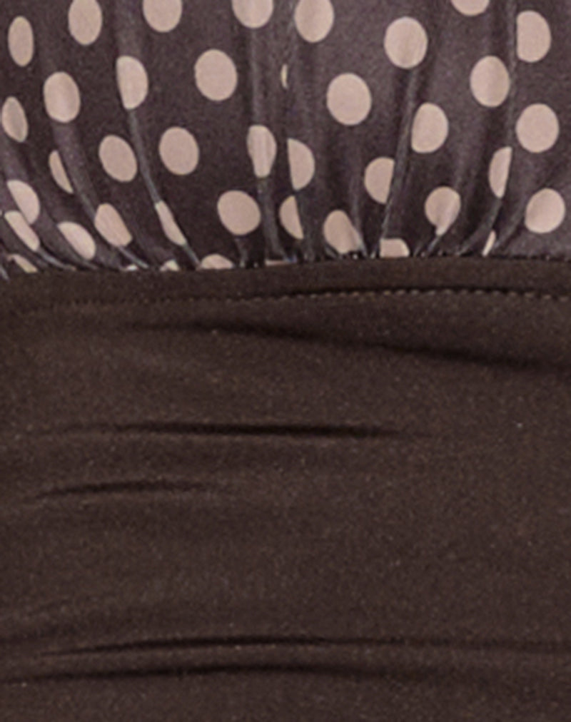 Image of Cosimo Halterneck Top in Polka Bitter Chocolate
