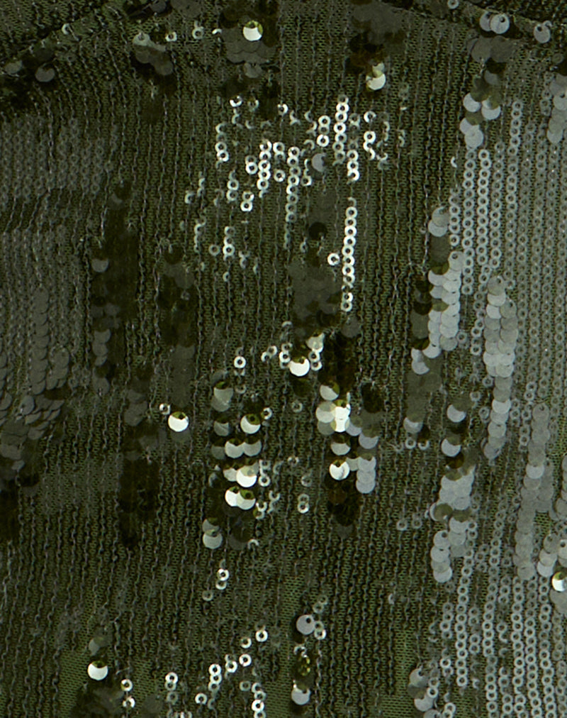 Image of Cosio Halter Top in Mix Sequin Khaki