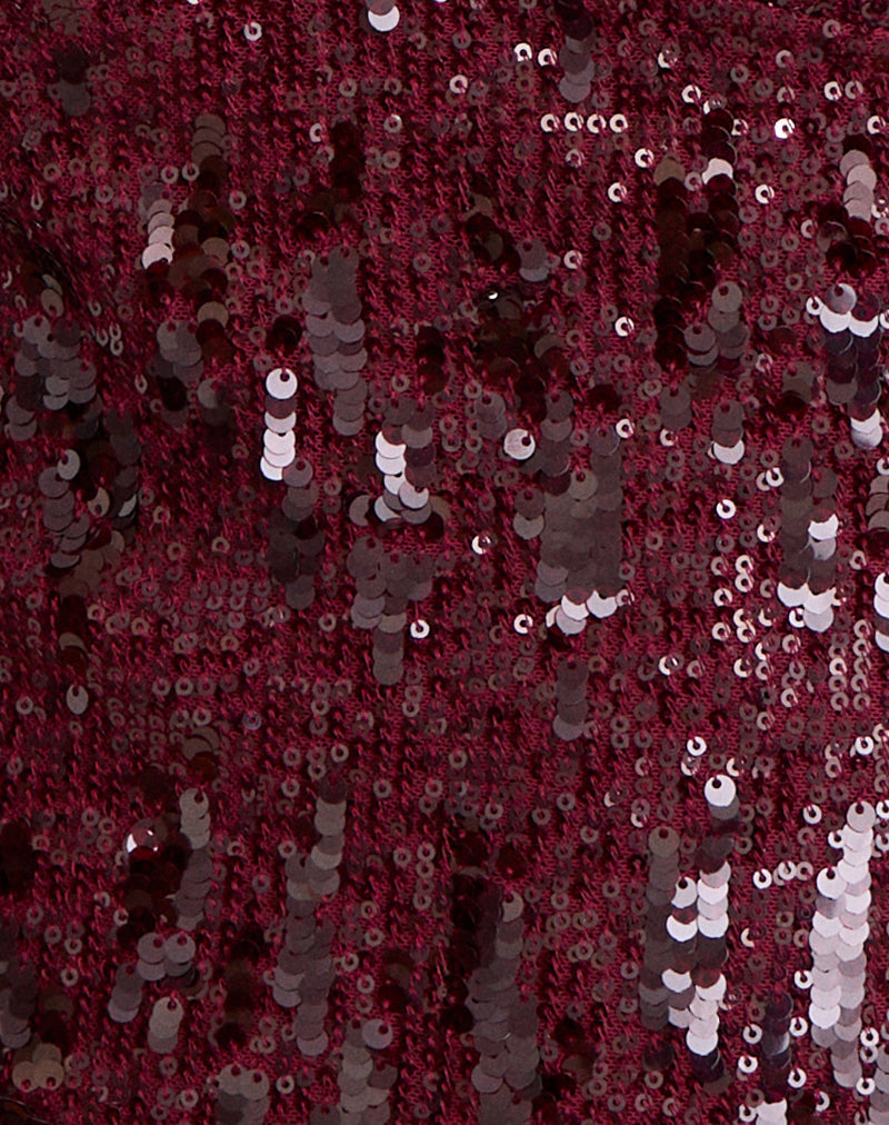 Image of Cosio Halter Top in Mix Sequin Red