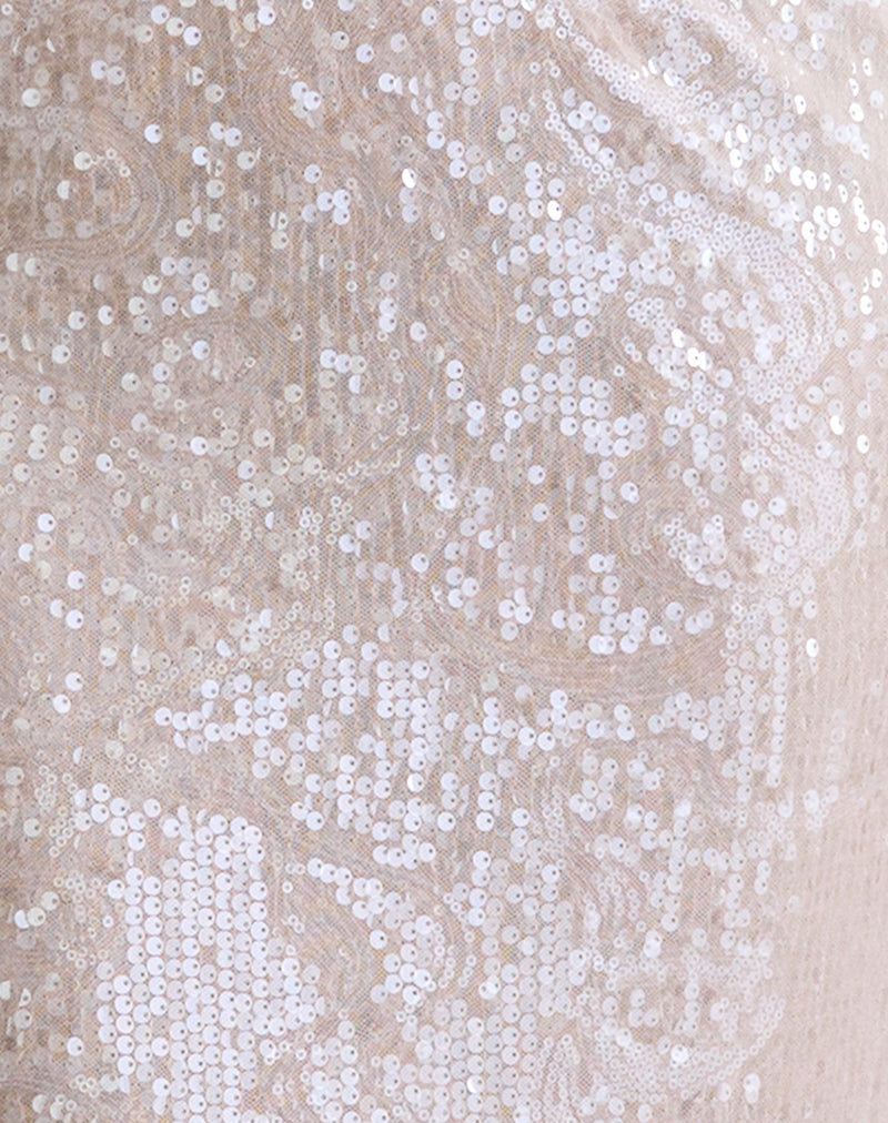 Image of Kavivi Midi Skirt in Sequin Baby Pink