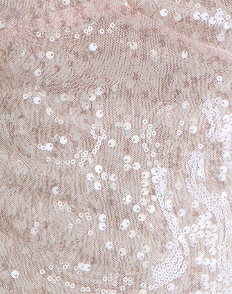 Image of Cosio Halter Top in Sequin Baby Pink