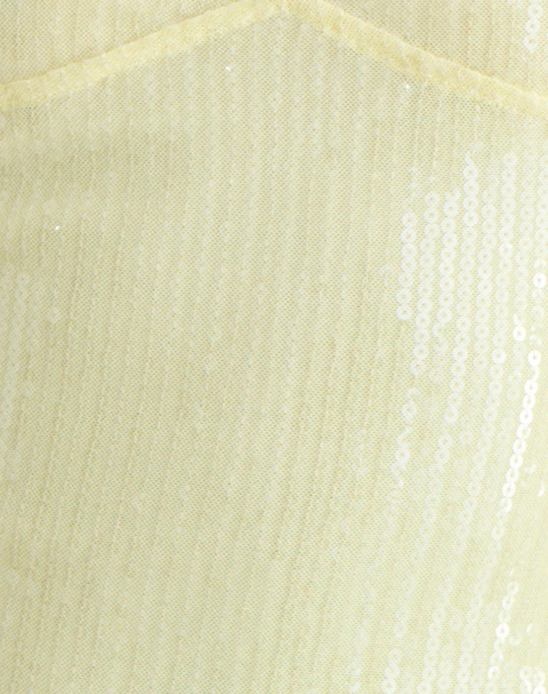 Image of Cosio Halter Top in Clear Sequin Yellow