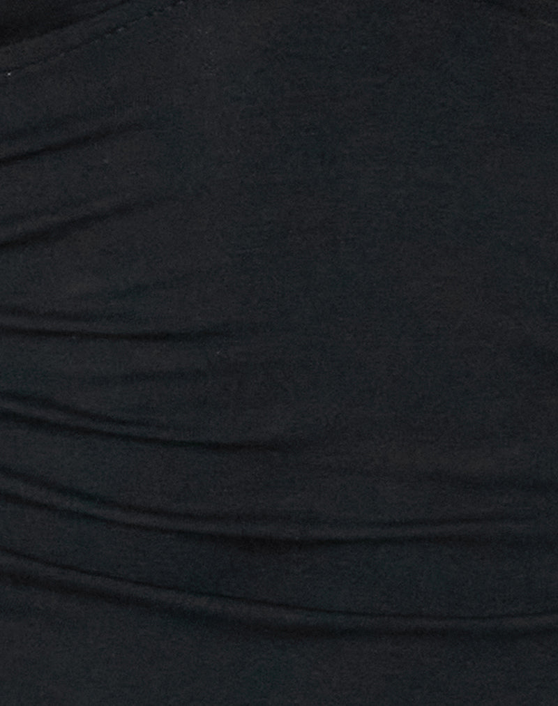 Image of Cosmo Halterneck Top in Jersey Black