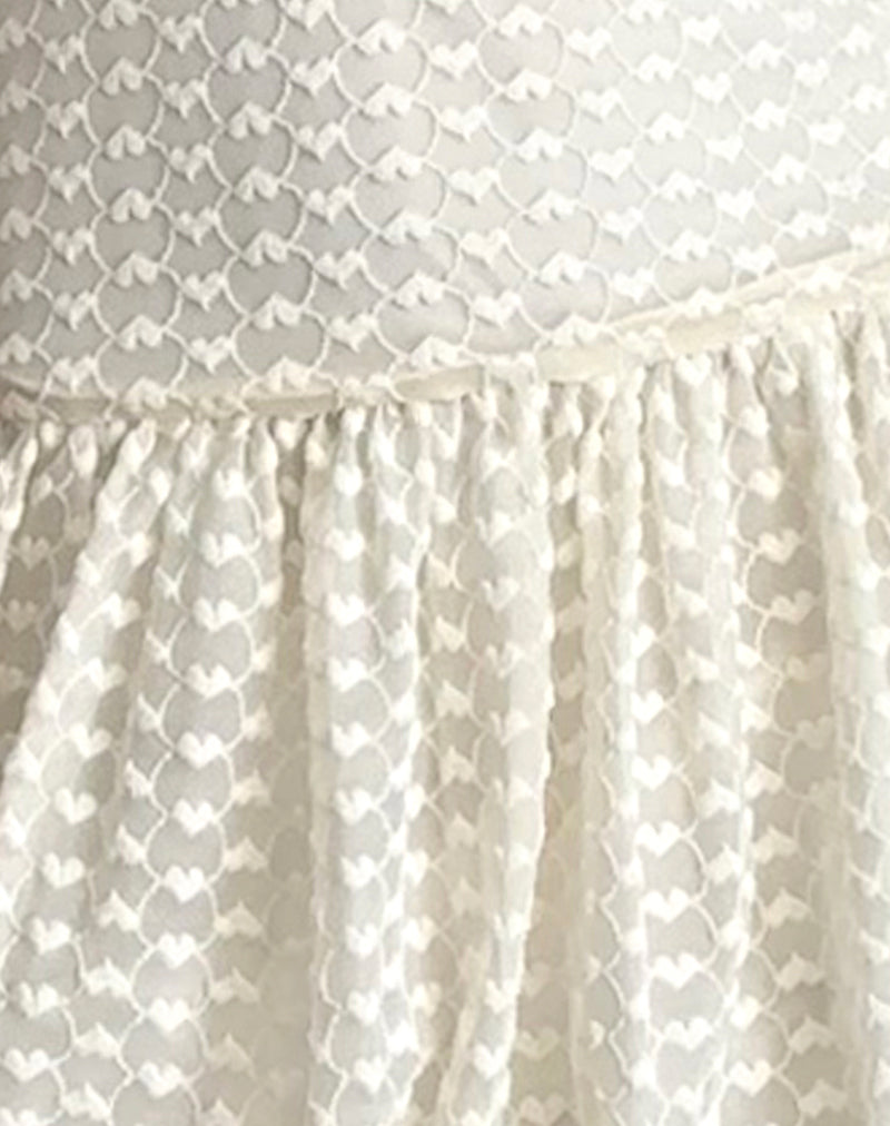 Image of Cryolan Bandeau Mini Dress in Ivory Heart Lace