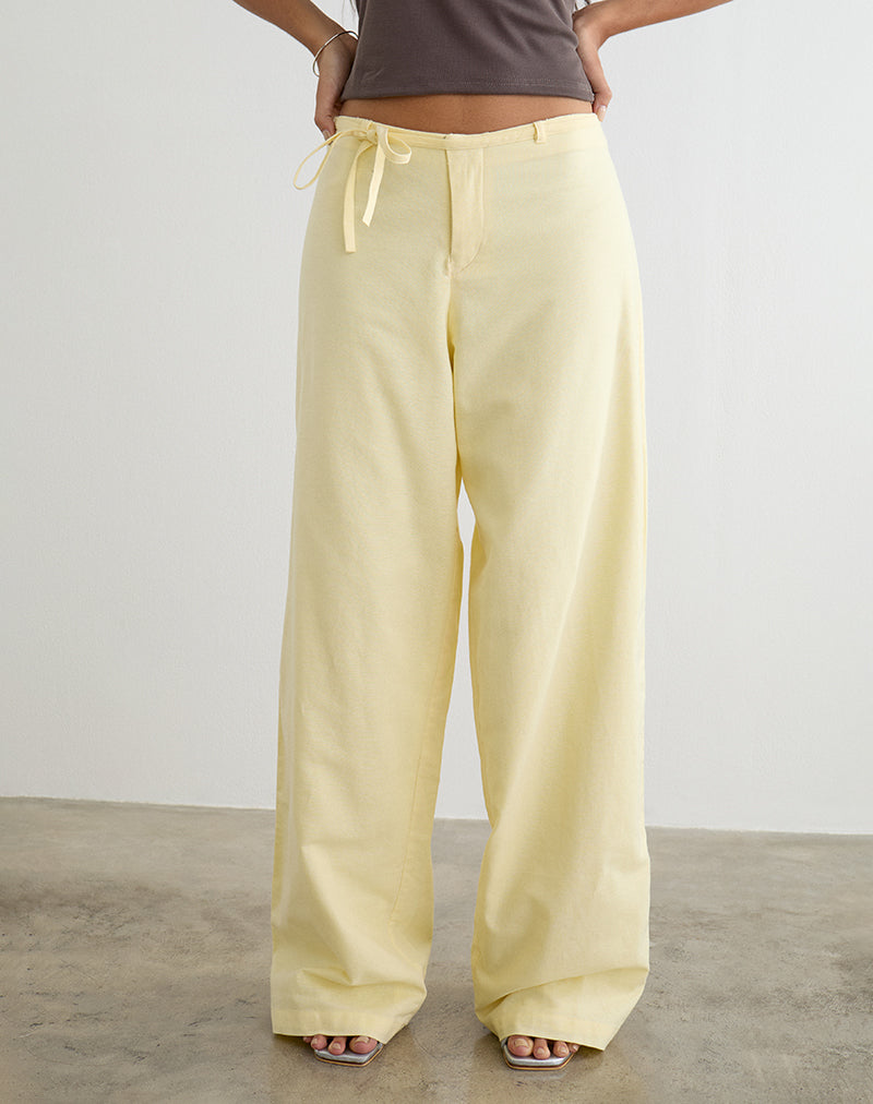 Image of Curisa Trouser with Side Tie in Lemon