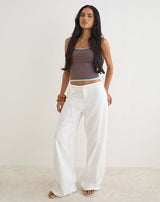 Image of Curisa Trouser with Side Tie in Ivory