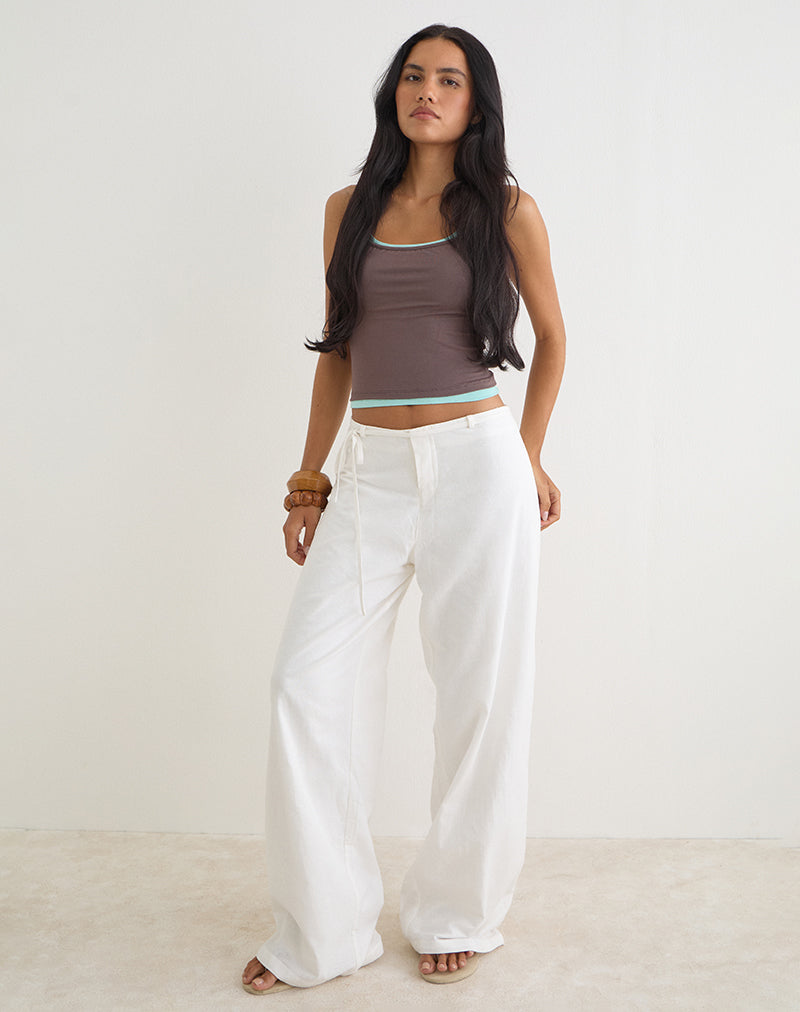 Image of Curisa Trouser with Side Tie in Ivory