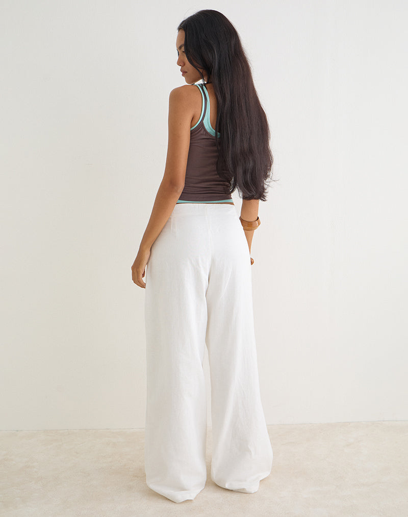 Image of Curisa Trouser with Side Tie in Ivory