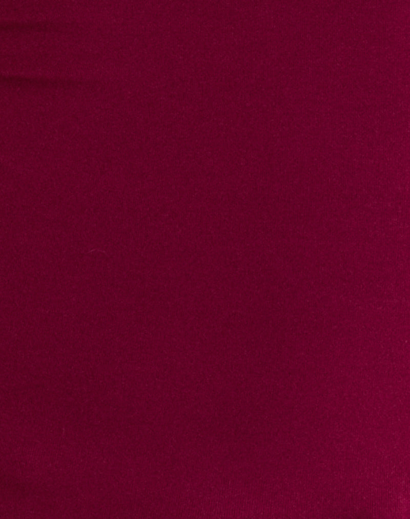 Image of Cuthbe Off the Shoulder Twist Top in Burgundy
