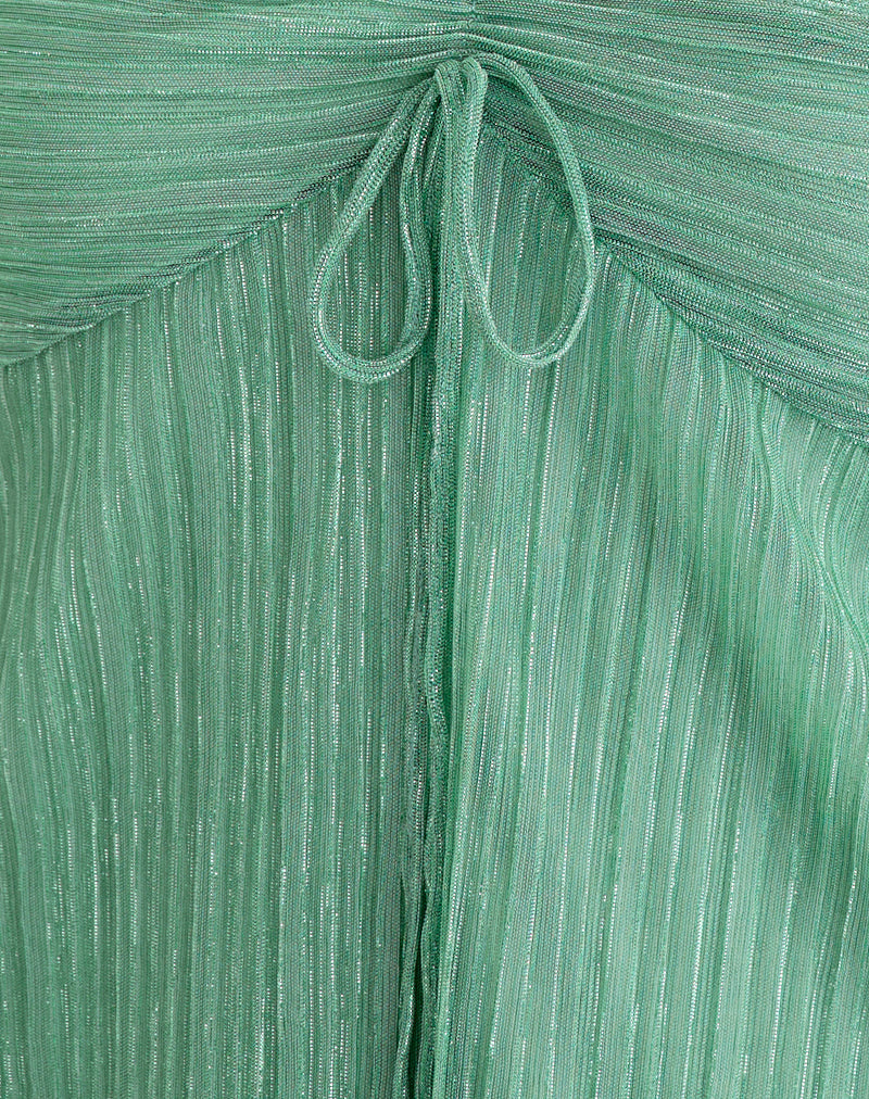 Image of Cutie Halterneck Top in Plisse Turquoise
