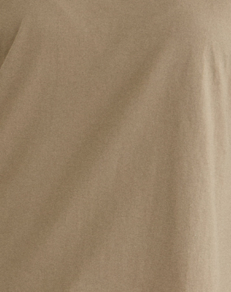 Image of Daimin Off the Shoulder Top in Jersey Khaki