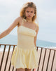 Image of Daiwa Puffball Mini Dress in Poplin Lemon