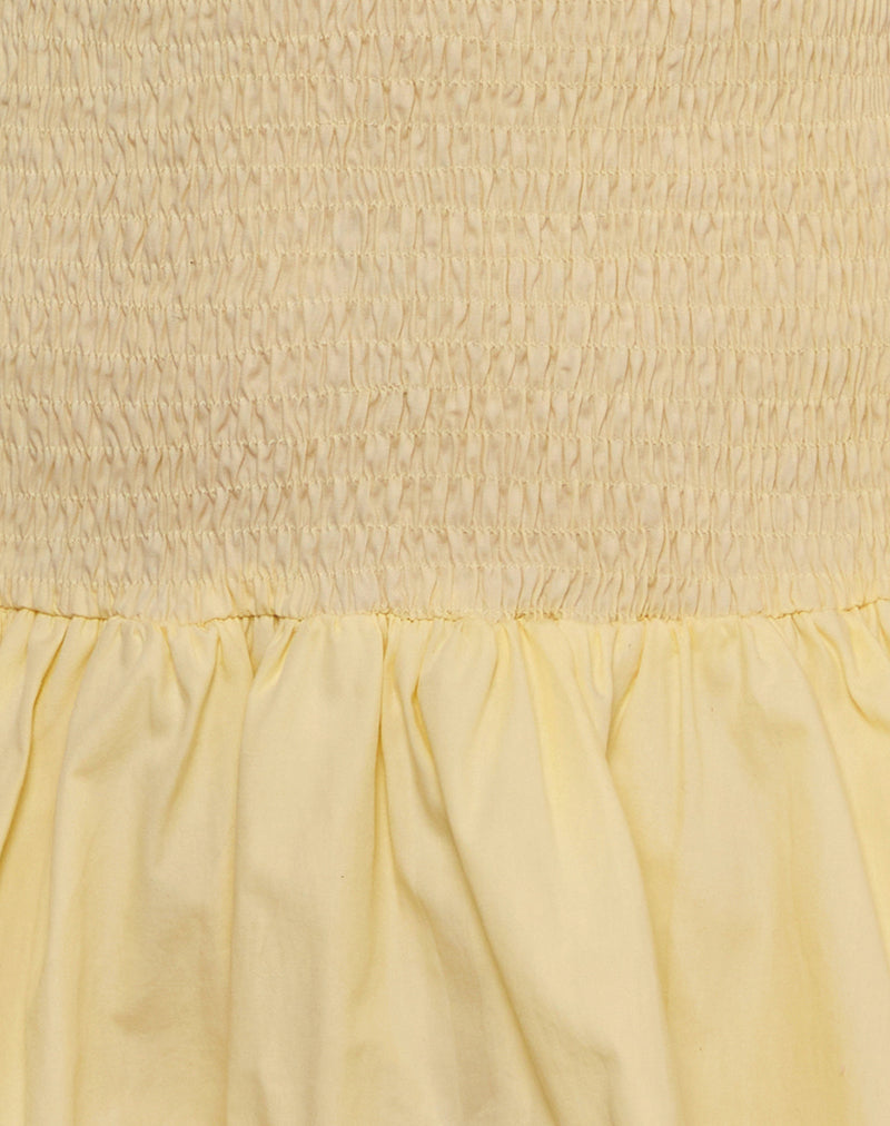 Image of Daiwa Puffball Mini Dress in Poplin Lemon