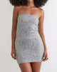 Image of Dalanis Mini Dress in Sheer Sequin Silver
