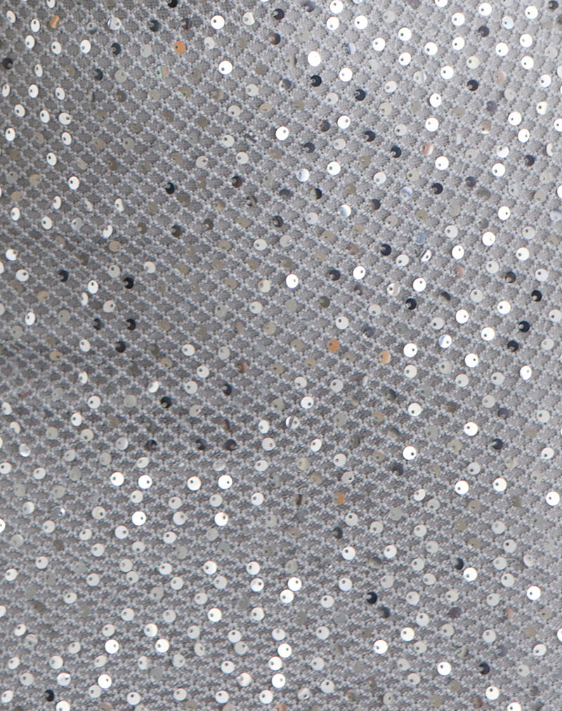 Image of Dalanis Mini Dress in Sheer Sequin Silver