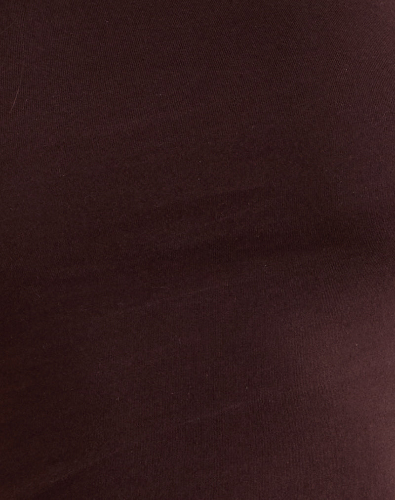 Image of Dalene Asymmetric Long Sleeve Top in Bitter Chocolate