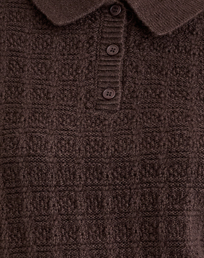 Image of Dalina Knit Jumper in Check Brown