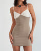 Image of Dalsher Mini Dress in Ivory Brown Crochet Lace Mix