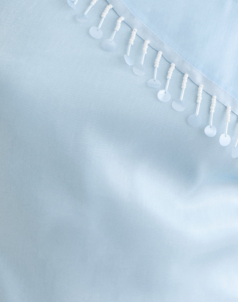 Image of Dalvia Top in Satin Organza Light Blue
