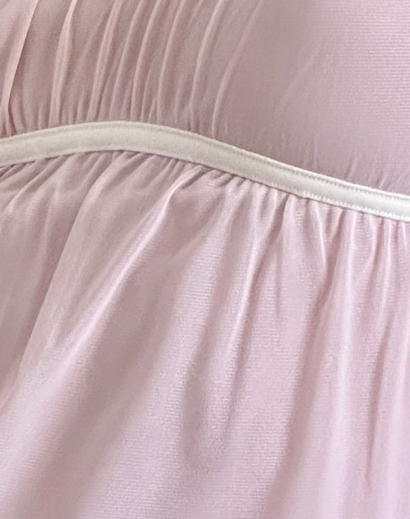 Image of Damaris Cami Top in Pink with Ivory Binding
