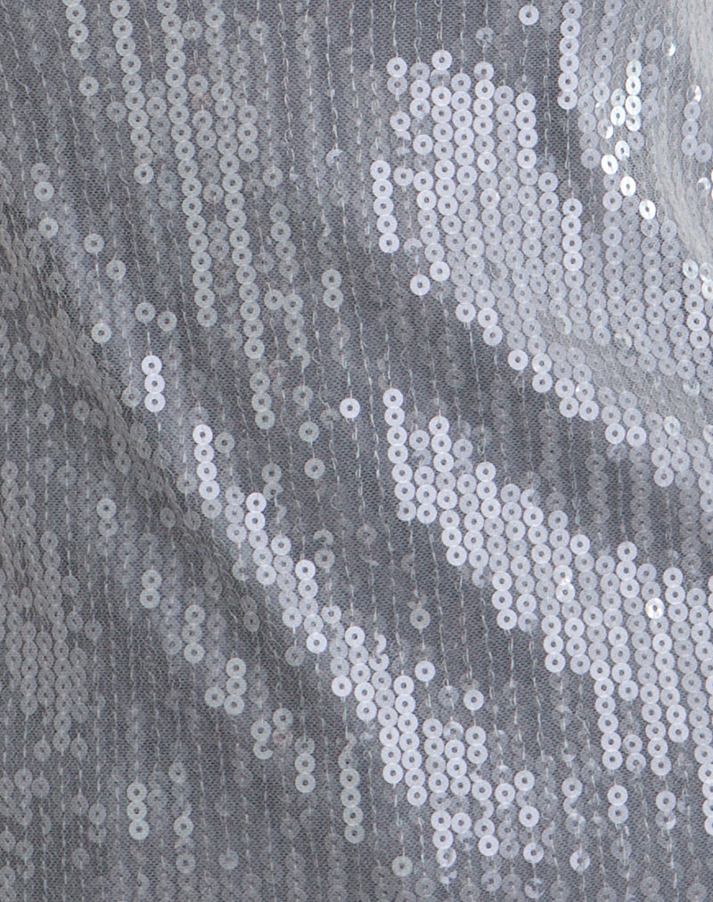 Image of Damske Vest Top in Clear Tinted Sequin Grey