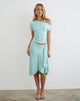 Image of Esmeray Midi Skirt in Rayon Jersey Aqua