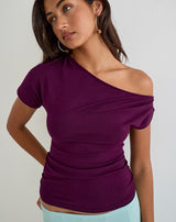 Image of Danama One Shoulder Top in Rayon Jersey Fig