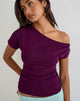 Image of Danama One Shoulder Top in Rayon Jersey Fig