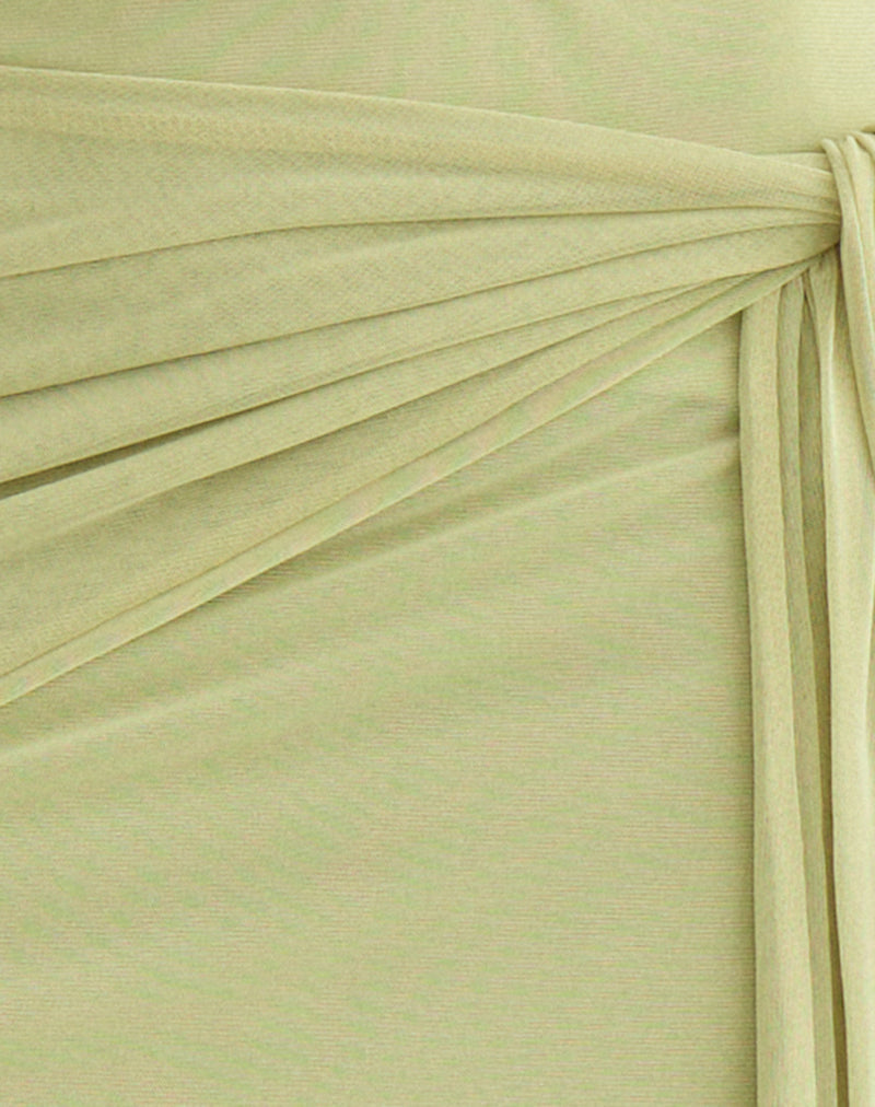 Image of Meidina Midi Skirt in Mesh Pistachio