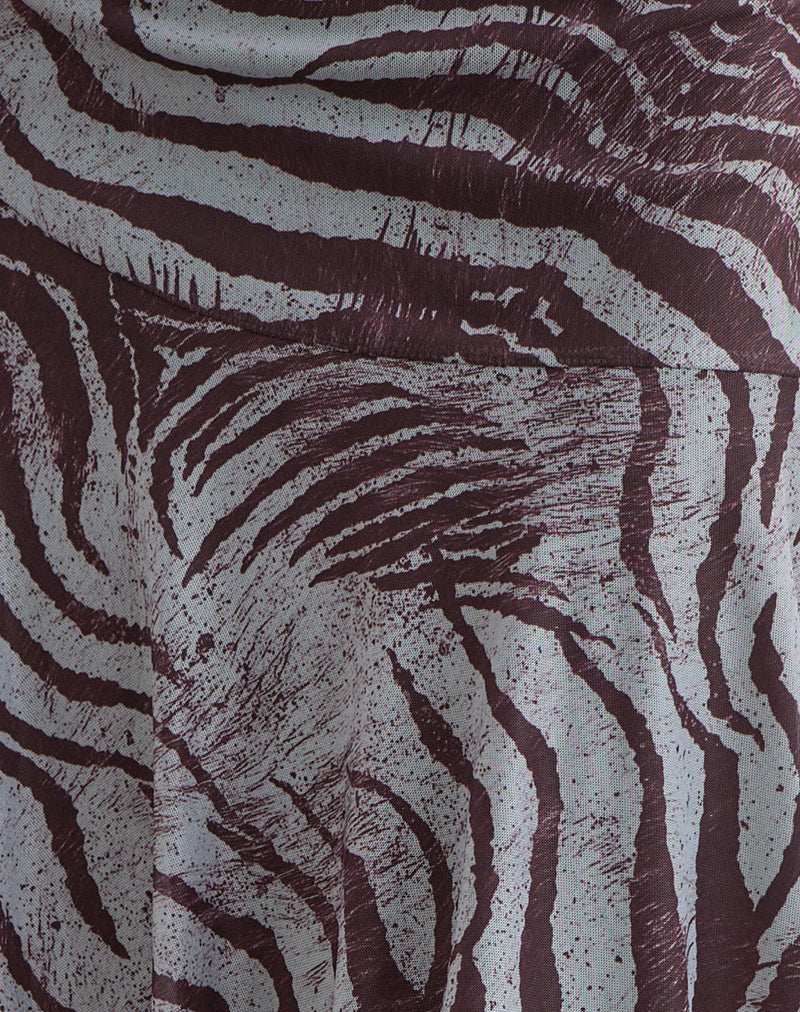 Image of Jenny Midi Skirt in Printed Mesh Wild Animal Brown