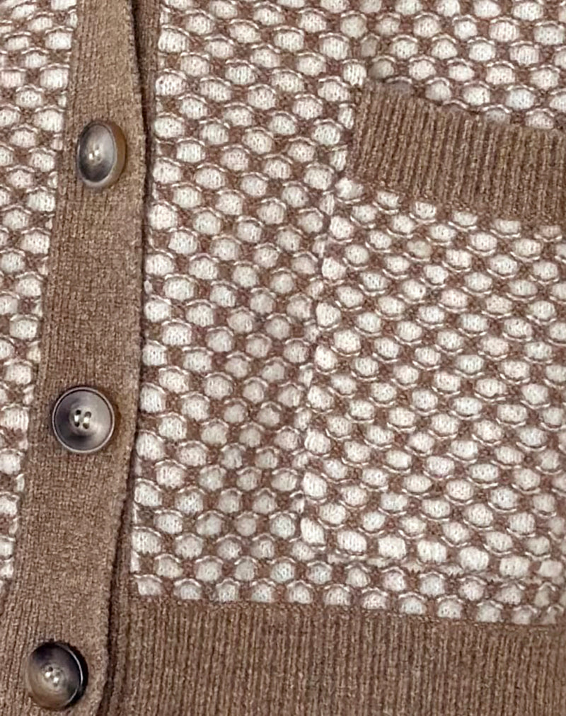 Image of Danov Cardigan in Brown Gingham