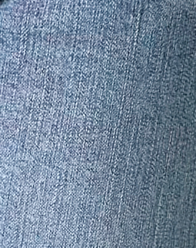Image of Ultra Low Rise Stretch Flare Jeans in Mid Blue