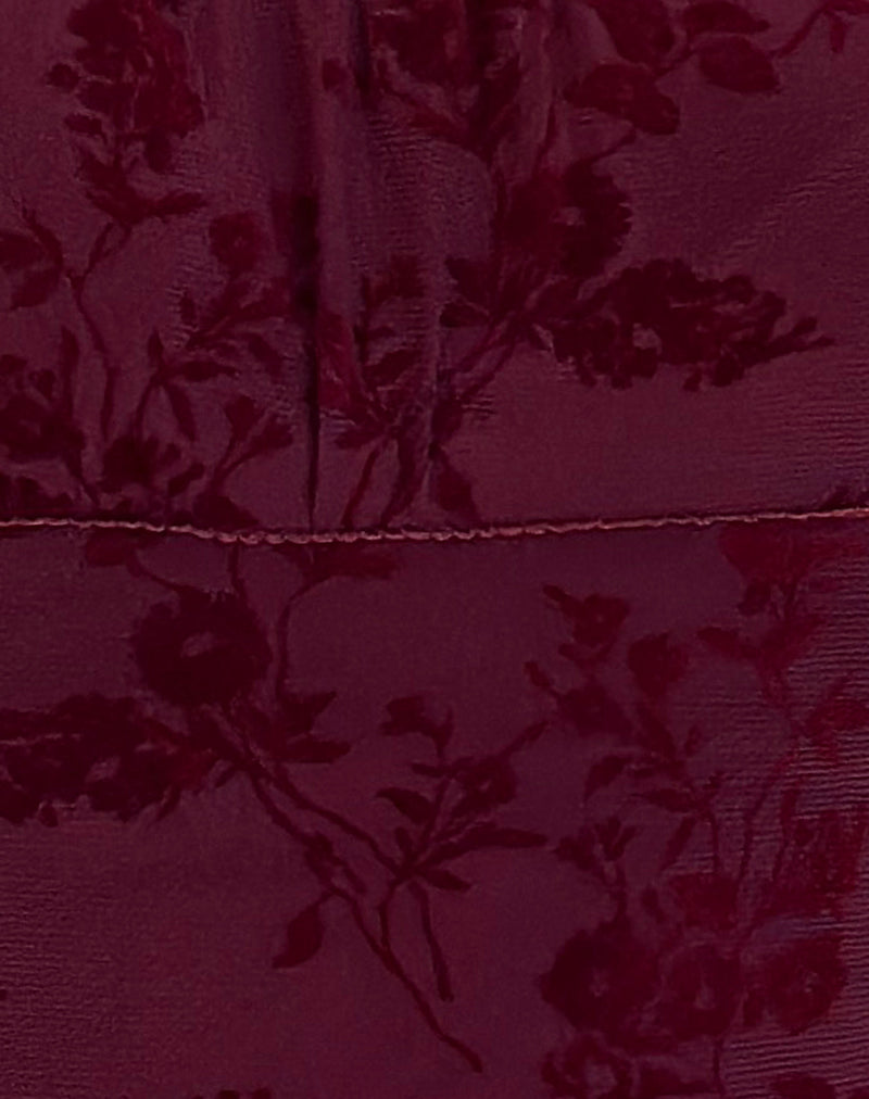Image of Darsih Maxi Dress in Botanical Flower Maroon