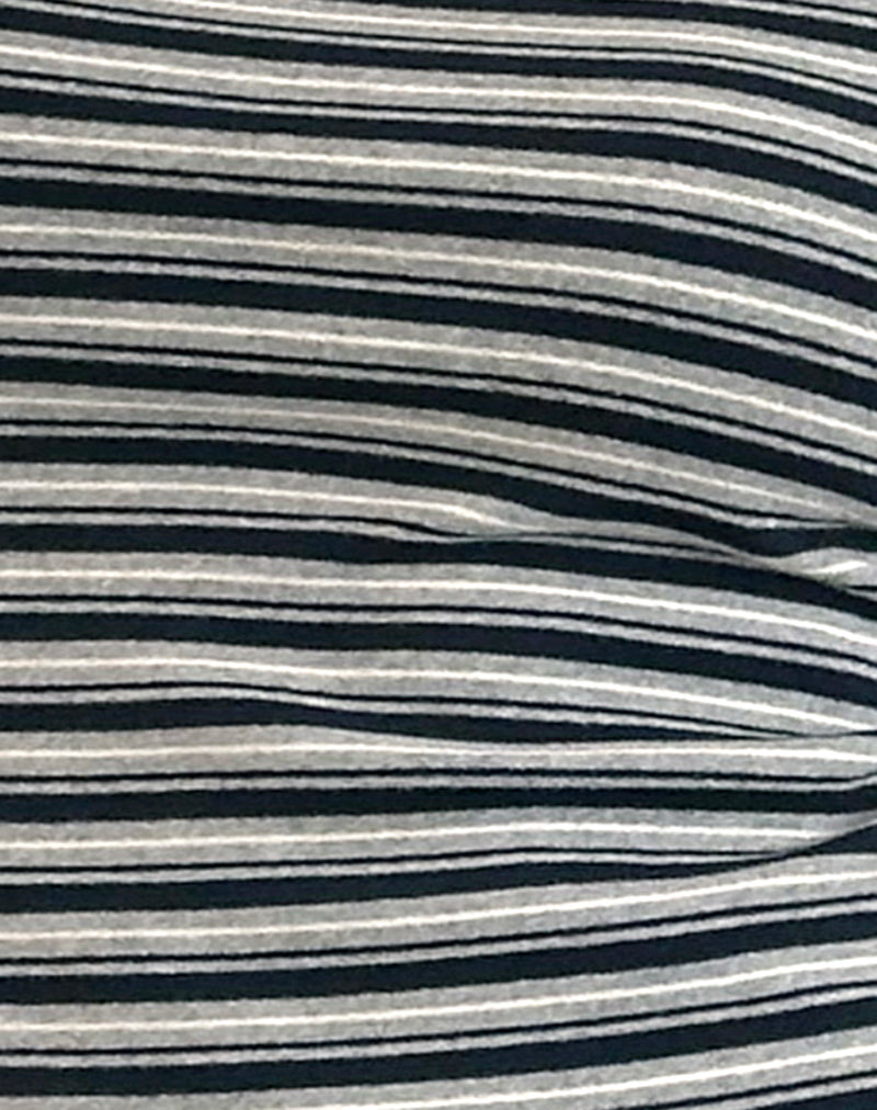 Image of Dartis Top in Navy and Grey Jersey Stripe