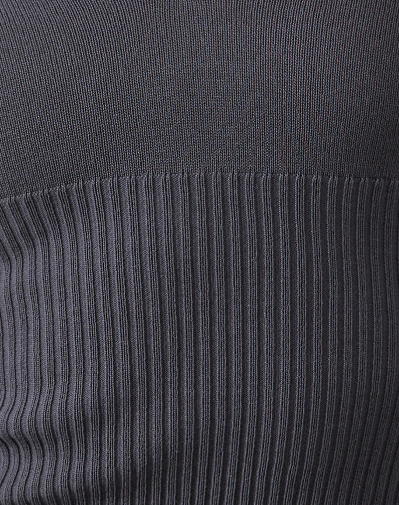 Image of Darya Long Sleeve Knit Top in Slate Grey