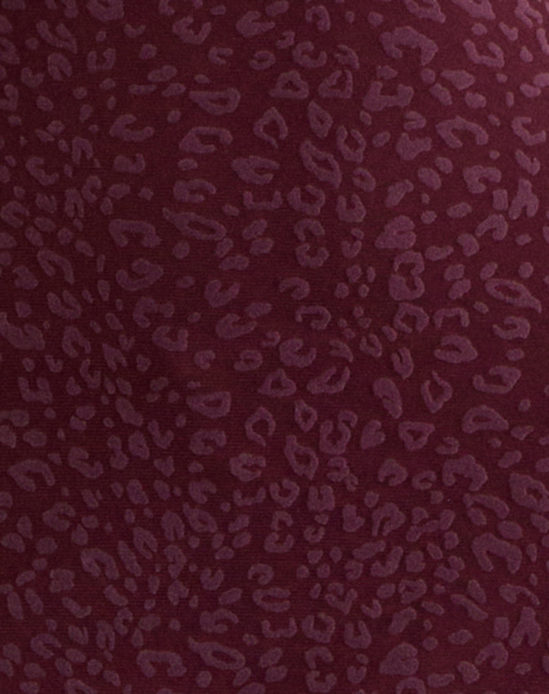 Image of Dasa Long Sleeve Mini Dress in Flock Mini Leopard Plum