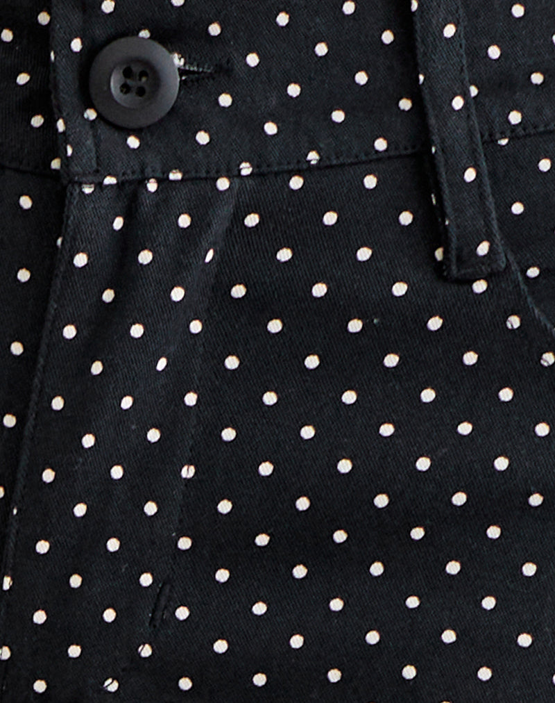 Image of Dassah Capri Trouser in Black with Micro Polka White