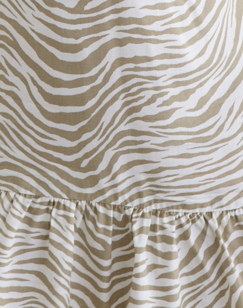 Image of Delaine Halterneck Mini Dress in Tonal Zebra