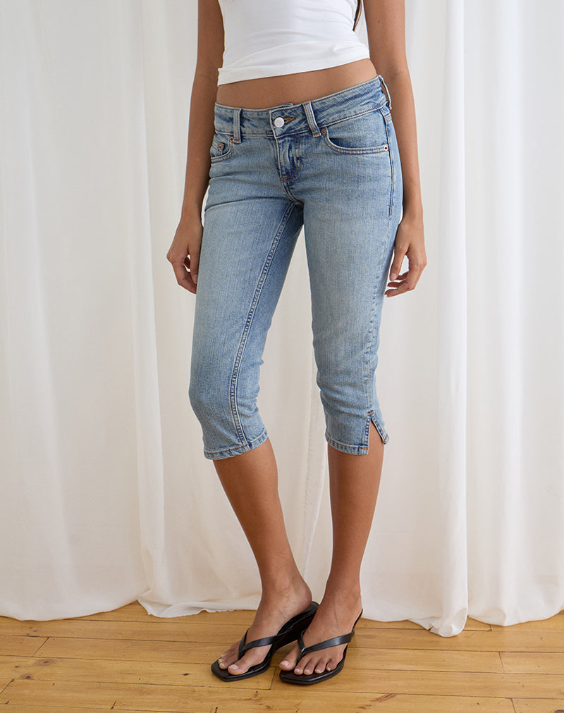 Image of Denim Capri Jean in Vintage Blue Wash