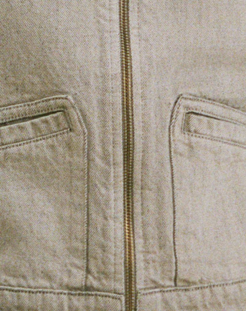 Image of Denim Cinch Jacket in Oat