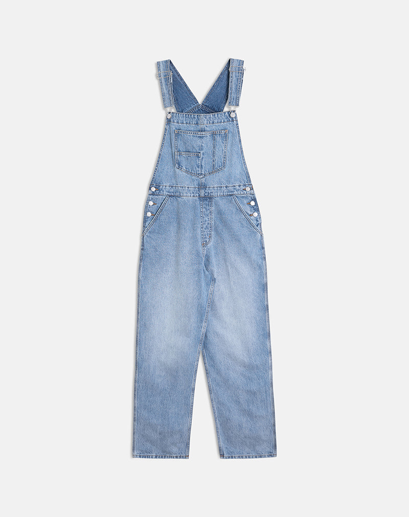 Image of Denim Overalls in Bright Blue Used
