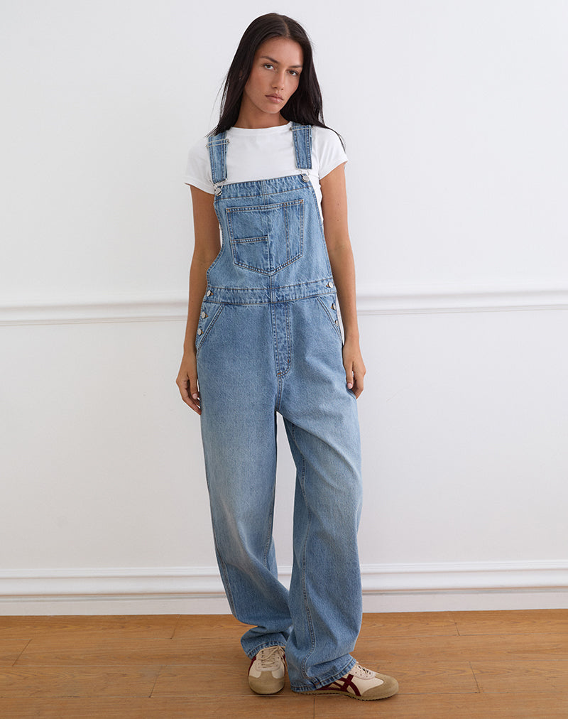 Image of Denim Overalls in Bright Blue Used