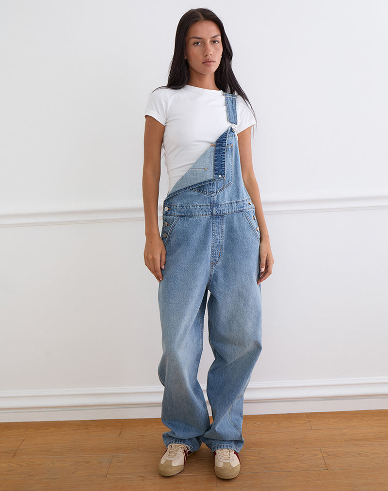 Image of Denim Overalls in Bright Blue Used