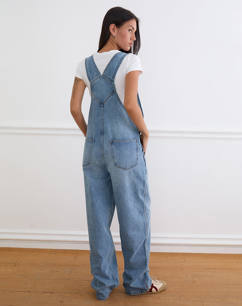 Image of Denim Overalls in Bright Blue Used
