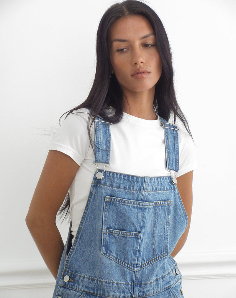 Image of Denim Overalls in Bright Blue Used