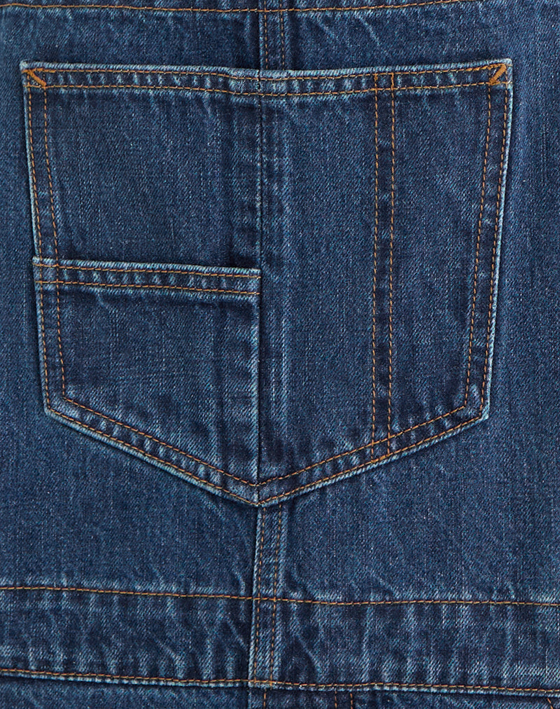Image of Denim Overalls in Mid Blue Tint